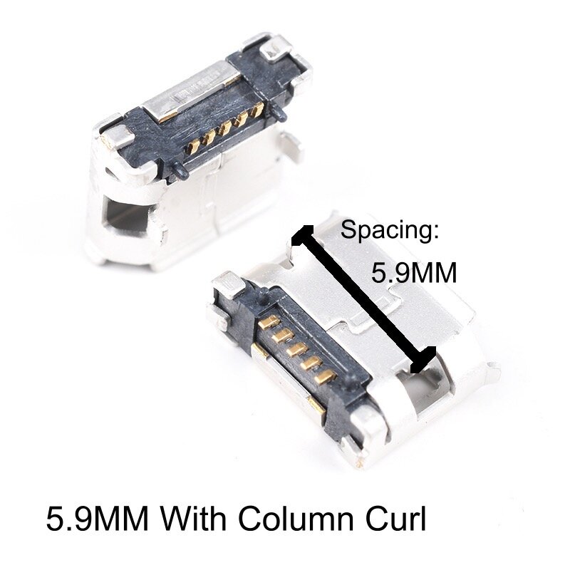 Presa connettore 8PCS-Micro 5pin Micor Usb Flat femmina Full SMT Mini connettore Micro USB Jack porta di ricarica trasmissione dati