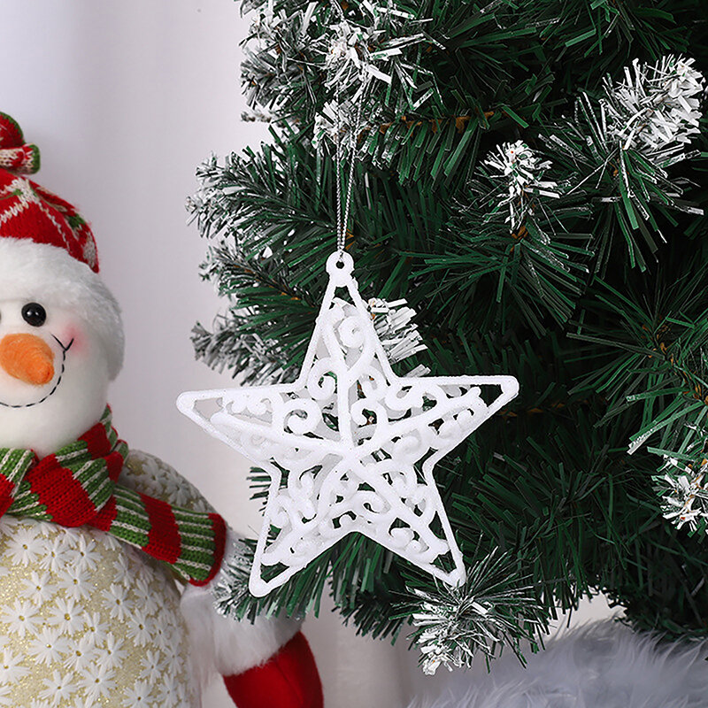 Colgante de árbol de Navidad para decoración del hogar, adornos de dibujos animados blancos, pentagrama, alas de alce, regalos de Navidad, 1 unidad