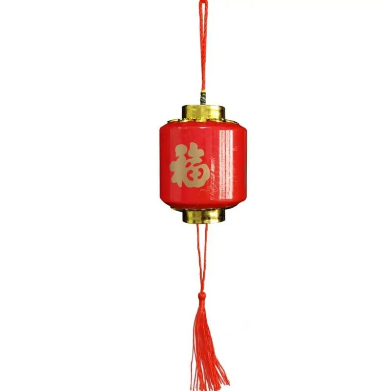 Lanterna portatile di capodanno luminescente lanterna antica di Festival di primavera in stile cinese LED Fu Zi lanterna rossa giocattolo per bambini