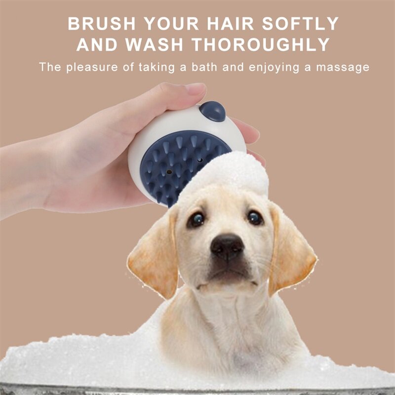 Pet Dog Bath Brush Soft Silicone Dog Brush Dog Cat Massage Brush Comb Cleaner Puppy Wash Tools Bathroom Grooming Bath Supplie