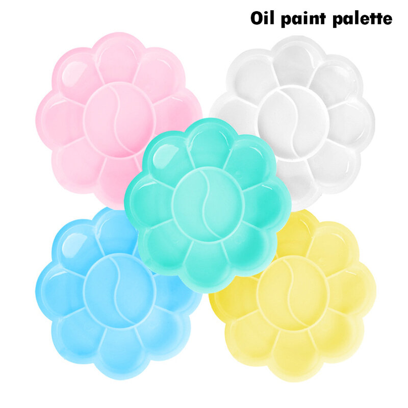 10PCS Oil Paint Palette Plum-shaped Paint Tray Student Art Hand Graffiti Diy Oil Watercolor Paint Container Plastic Art Paint Bo