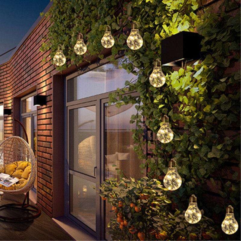Наружные подвесные дневные солнечные светильники IP44, водонепроницаемые 30 лампочек для освещения сада, дома, патио, кемпинга, Декор, лампа на солнечной батарее