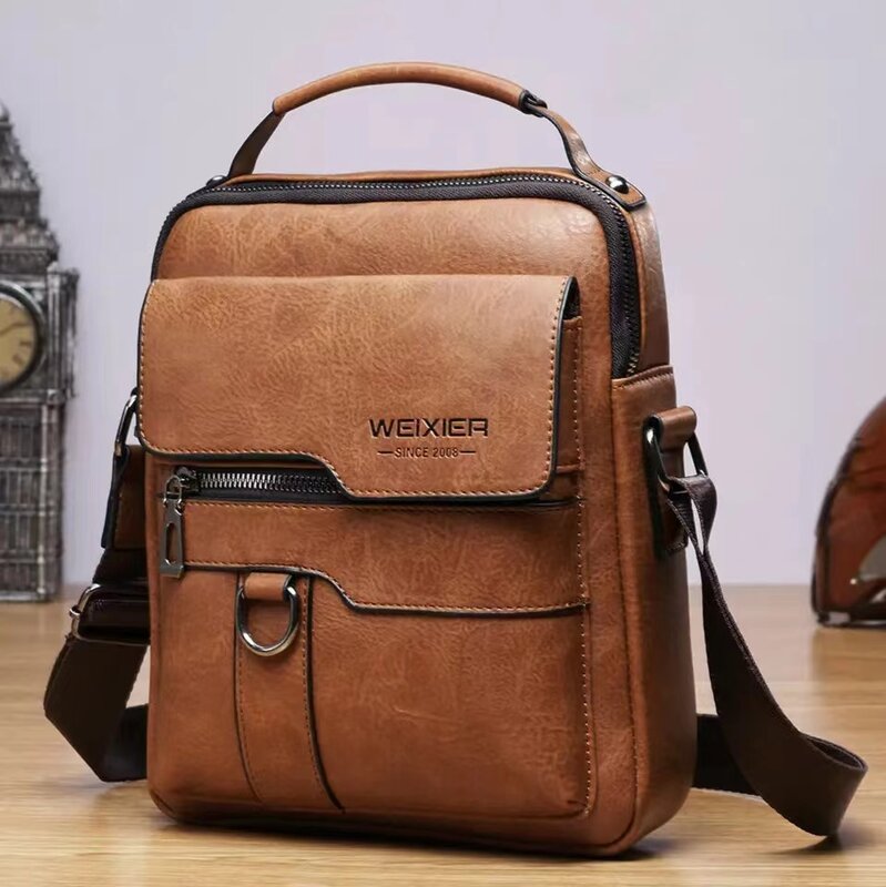 Brand Men Shoulder Bag for 9.7" ipad Men PU Leather Flaps Men's Crossbody Bags Business Flap Male Solid Messenger Bag Travel Bag
