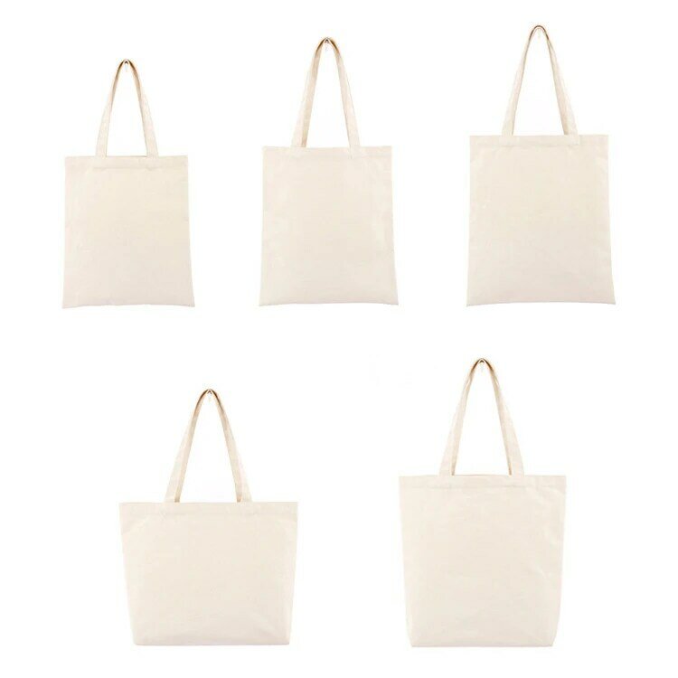 Black Reusable Cotton Tote Bags Eco Foldable Shoulder Bag Large Handbag Solid Fabric Canvas Tote Bags for Market Bags