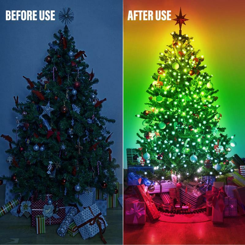 USB LED 스트링 조명 다채로운 크리스마스 트리 장식 램프, 앱 제어, IP65 요정 조명, 2, 5, 10, 15, 20M, 5V