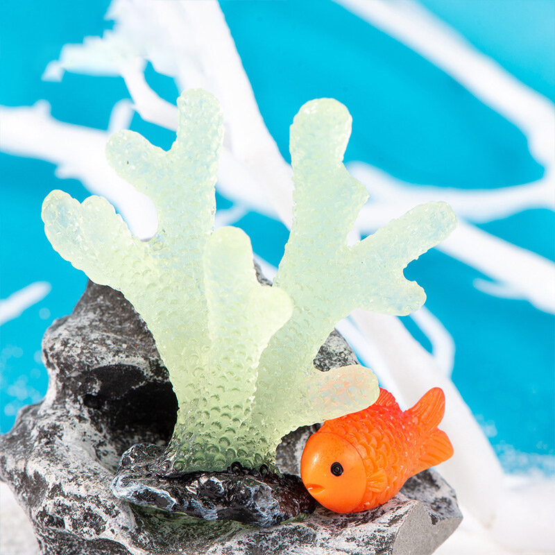 الراتنج التماثيل المرجانية مضيئة ، الطحلب المشهد الصغير ، الجنية حديقة الديكور ، DIY بها بنفسك اكسسوارات المنزل