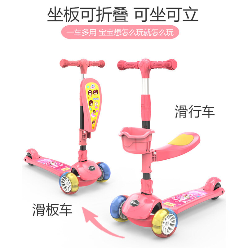 Bambini di scooter di 1-2-3-6-12 anni di età a tre-in-one in grado di sedersi yo-yo yo-yo del ragazzo della ragazza del bambino del bambino di scooter all'aperto equitazione motorino del giocattolo