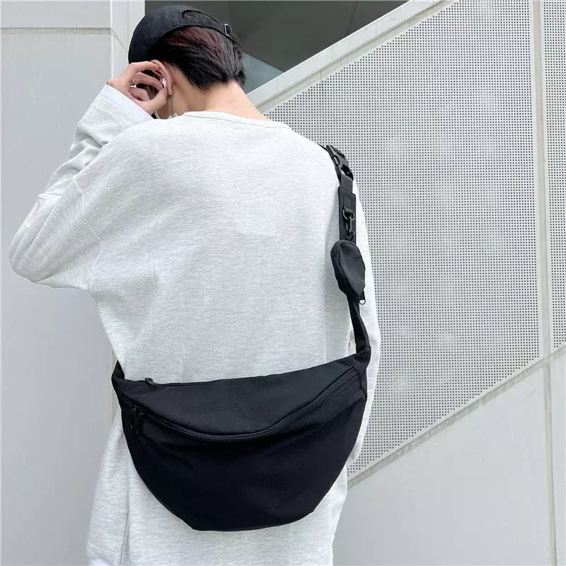 Nylon Zippered Waist Bag for Women's Bag High Quality Large Capacity Solid Bag Casual and Versatile Bag Bolsas Para Mujeres