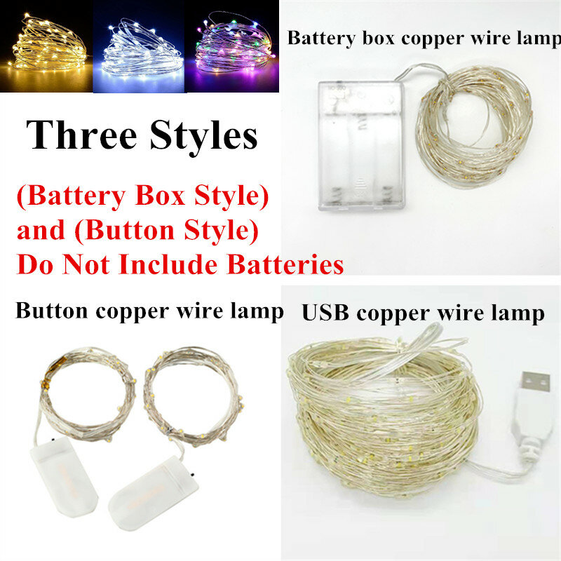 30M 10M 5M 2M Copper Wire LED String Lights USB /Battery Powered Garland Fairy Lights for Holiday Christmas Wedding Party Decor