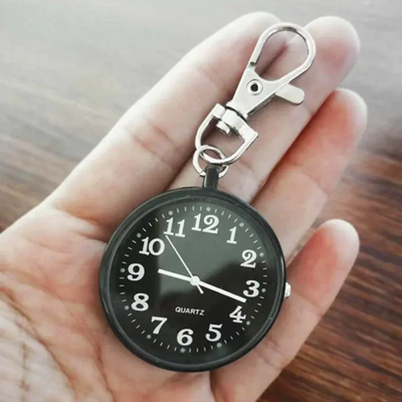 ساعة جيب كوارتز بسيطة بجهاز تحكم عن بعد ، سلسلة مفاتيح ، ساعة ببطارية ، مناسبة للطبيب ، طالب ، طبي ، كلاسيكي ، أطفال ، جديد ،