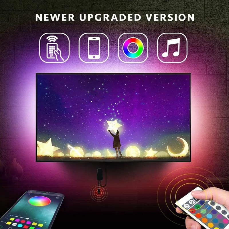 5m Bluetooth RGB LED-Streifen Lichter App Control Bildschirm Hintergrund beleuchtung Band für TV Hintergrund beleuchtung Beleuchtung Raum dekoration