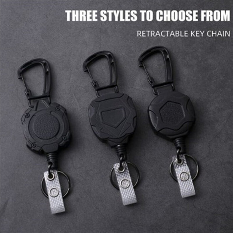 1pcs Retractable Keychain Heavy Duty Retractable Badge Holders Carabiner Id Badge Reel For Hiking Anti-Theft Keychain