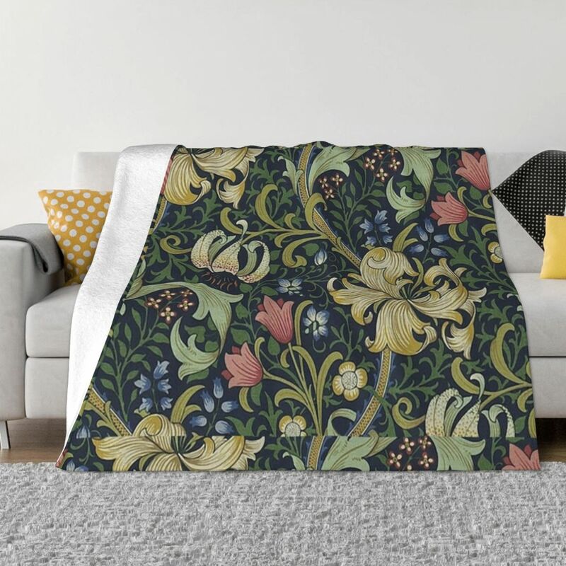 William Morris Golden Lily pattern Throw coperta divano coperte multiuso