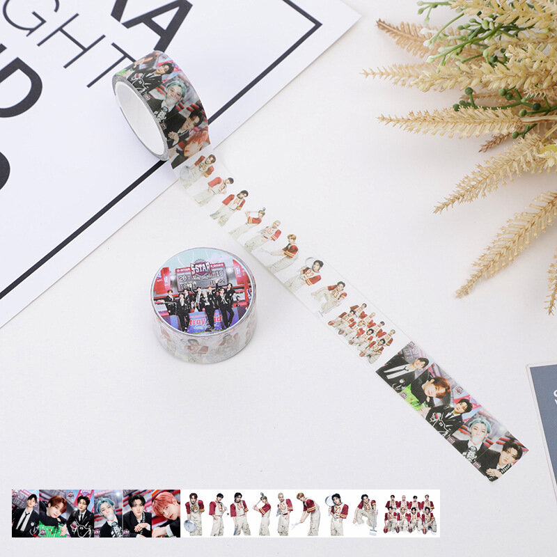 Kpop Idol Twice Stray Kids (G)I-DLE IVE ITZY Ateez Tape Masking IVE Tape DIY Decorative Adhesive Tape HD Fans Gift Sticker