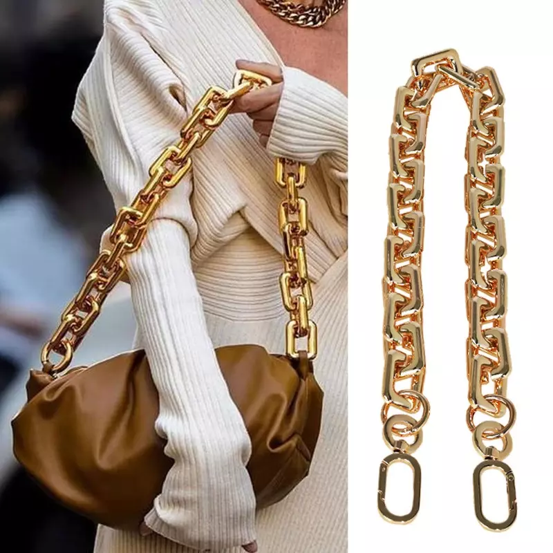 60cm Silver Gold Plated Acrylic Purse Chain Strap Handbag Handles Diy Purse Replacement Chain For Shoulder Bag Handbags Straps
