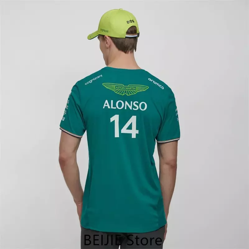 2023 Hot Aston Martin F 1 team t-shirts, Spanish racing driver Fernando Alonso 14 and STROLL 18 hot sale oversized t-shirts