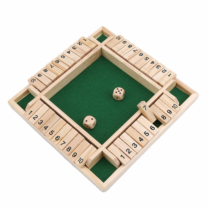 Four Sided 10 Numbers Shut The Box Board Game Set Dice Party Club Drinking Games For Adults Families 2023
