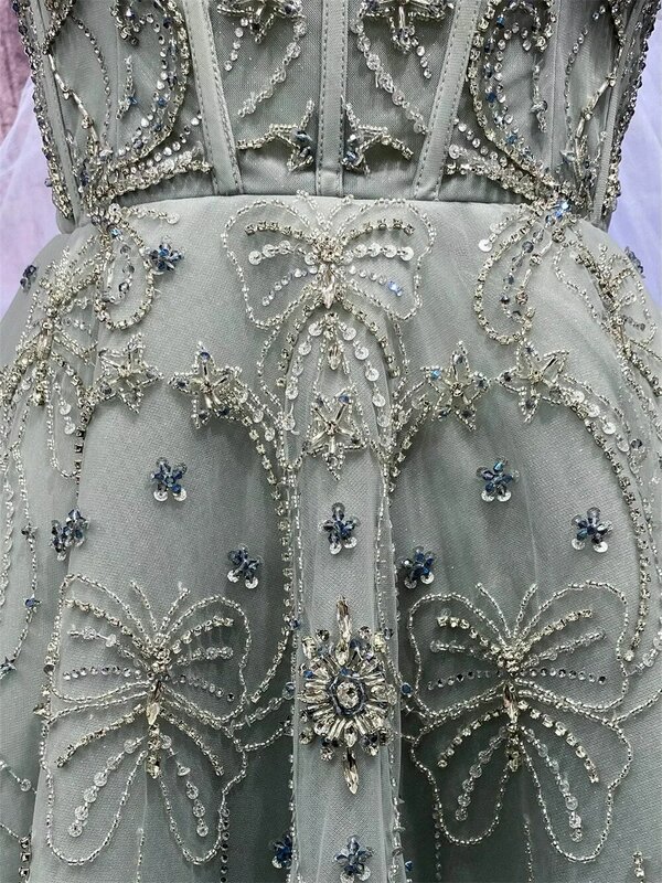 Classic A-Line Beaded Evening Gowns 2024 Elegant Strapless Floor Length Gown Simple Party Dress Vestidos De Novia