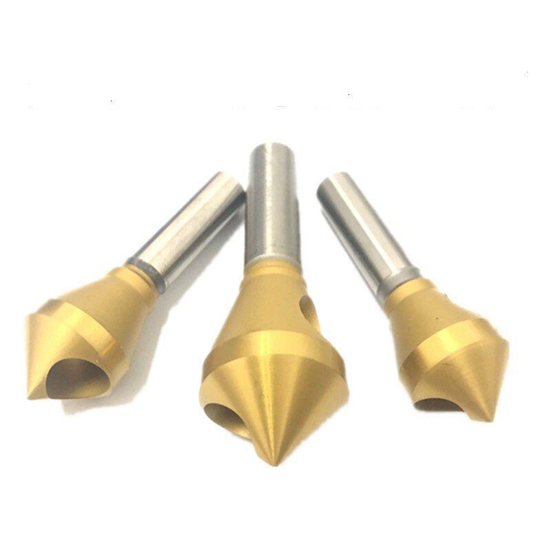 Titanium plated chamfering cutter with hole chamferer high gloss chamfering drill countersunk drill countersunk stainless steel