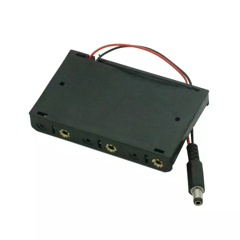 Caja de soporte de batería para arduino Moudle, 6x AA, 6x AA, 9V, cable DC 5,5x2,1mm, enchufe, 1 piezas