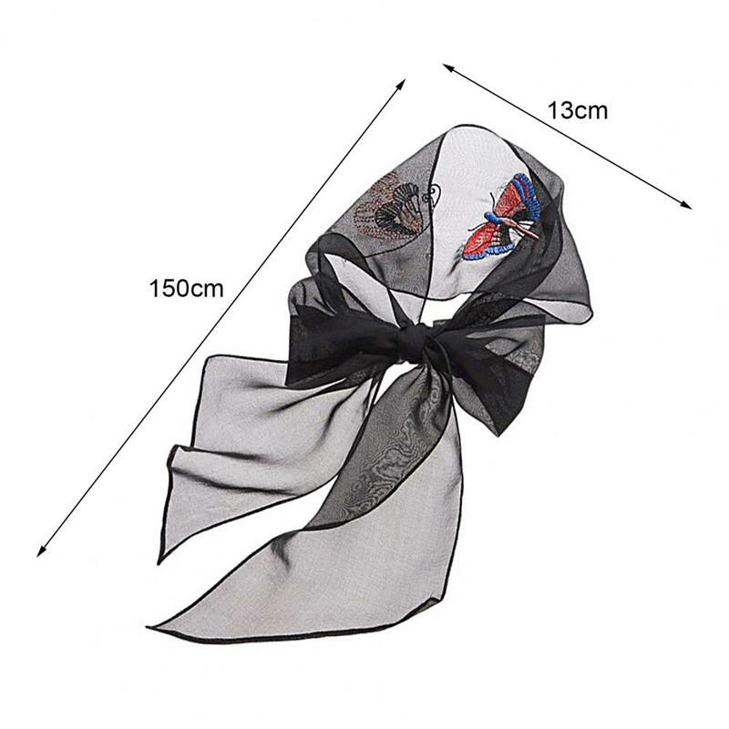 Bufanda de cuello bordada fina para mujer, diseño de mariposa, envoltura decorativa, suministro para citas