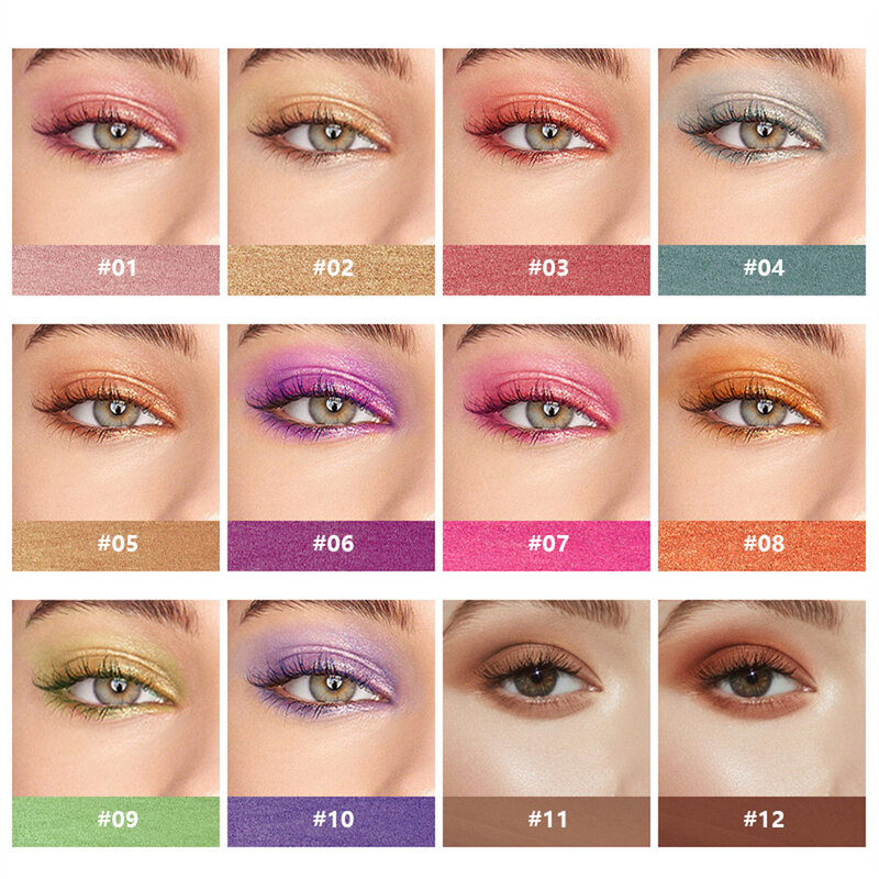 Paleta de maquiagem monocromática Highlight Eyeshadow Matte, creme, sombra, brilho, verde, pigmentos