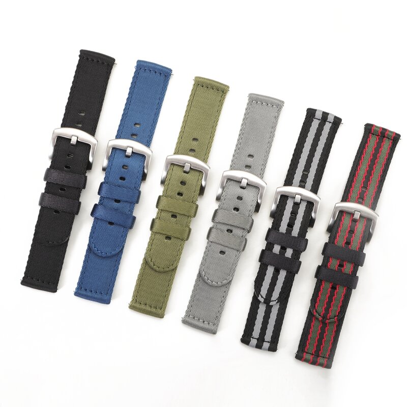 Premium Smooth Nylon Watch Strap 20mm 22mm Woven Nylon Seatbelt Watchband Quick Release Replacement Wristband for Seiko Watch