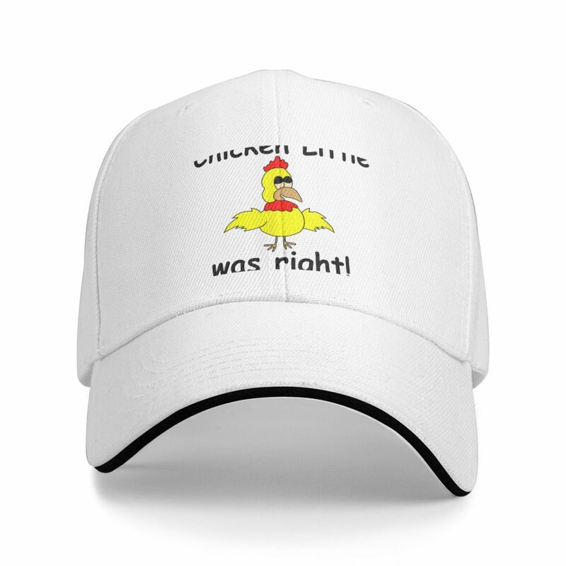 قبعة بيسبول كرتونية مضحكة للرجال والنساء ، دجاج صغير كان على اليمين ، سماء تسقط ، قبعة تنكرية فاخرة ، قبعة شاطئ