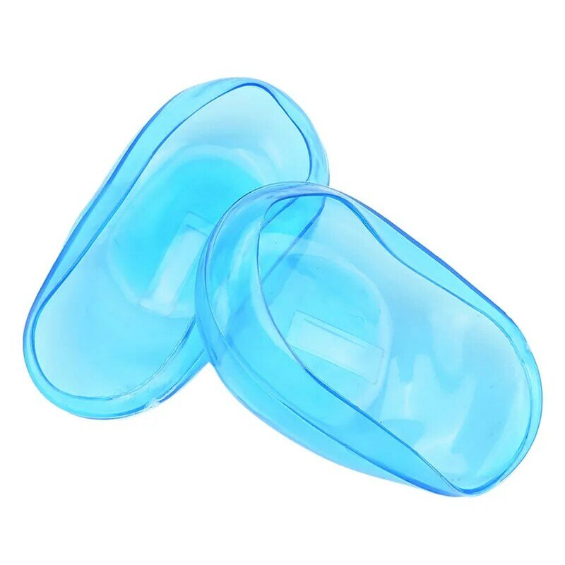 2Pair/4pcs Blue Clear Color Silicone Ear Cover Hair Dye Shield Protect