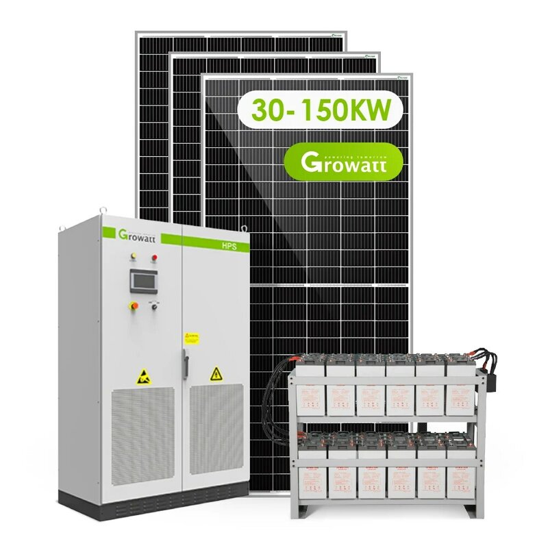 Sistem Panel energi surya hibrida, 50/60 HZ 30kW 50kW 80kW 100kW 150kW dengan braket atap OEM
