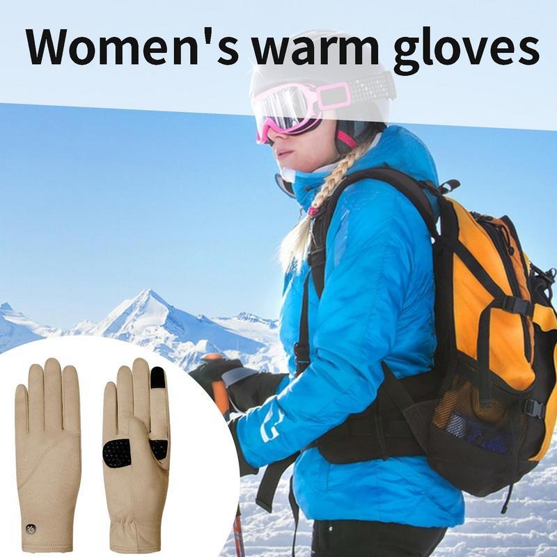 Soft Winter Gloves Warm Cozy Sports Gloves Non-Slip Touchscreen Driving Gloves With Sensitive Finger Cold Weather Stretch Gloves