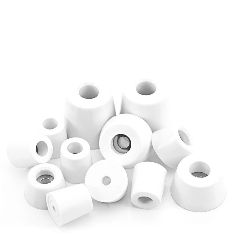 Almohadilla de goma para pies de muebles, almohadillas protectoras antideslizantes para altavoces, cono de 8 piezas, color blanco