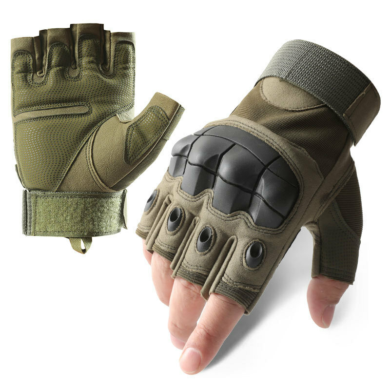 Outdoor Tactical Army Fingerless Gloves Hard Knuckle Paintball Airsoft Hunting Combat Riding Hiking Military Half Finger Gloves
