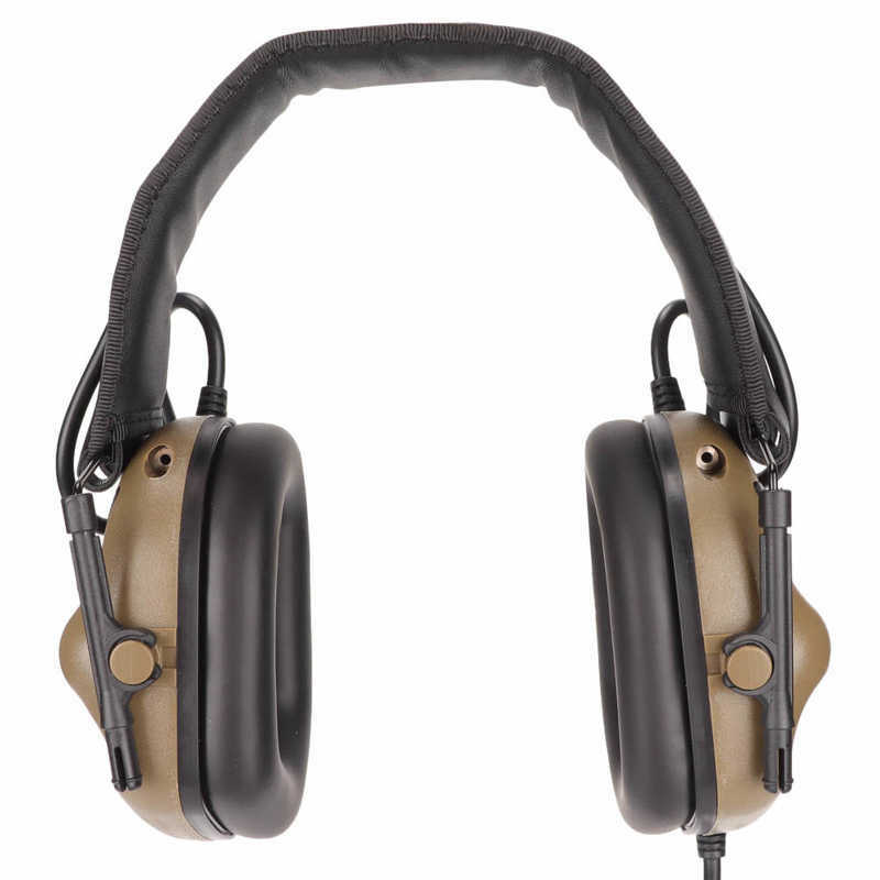 Headset Militer Tanpa Pengurangan Kebisingan Multifungsi Lipat Warna Lumpur Berburu Headphone untuk Interkom