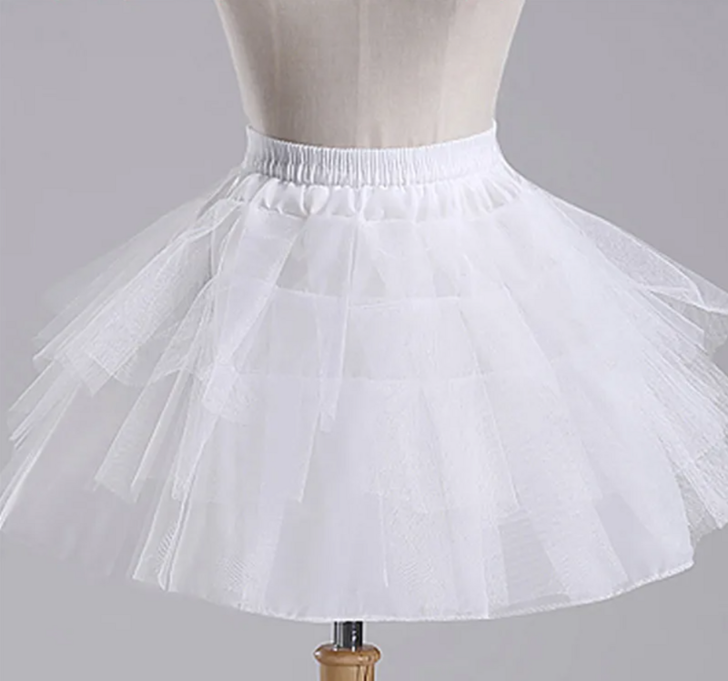 3 Hoops Petticoat for Flower Girl Dress Kid Cloth Crinoline Underskirt Wedding Accessories For Girl's Dress
