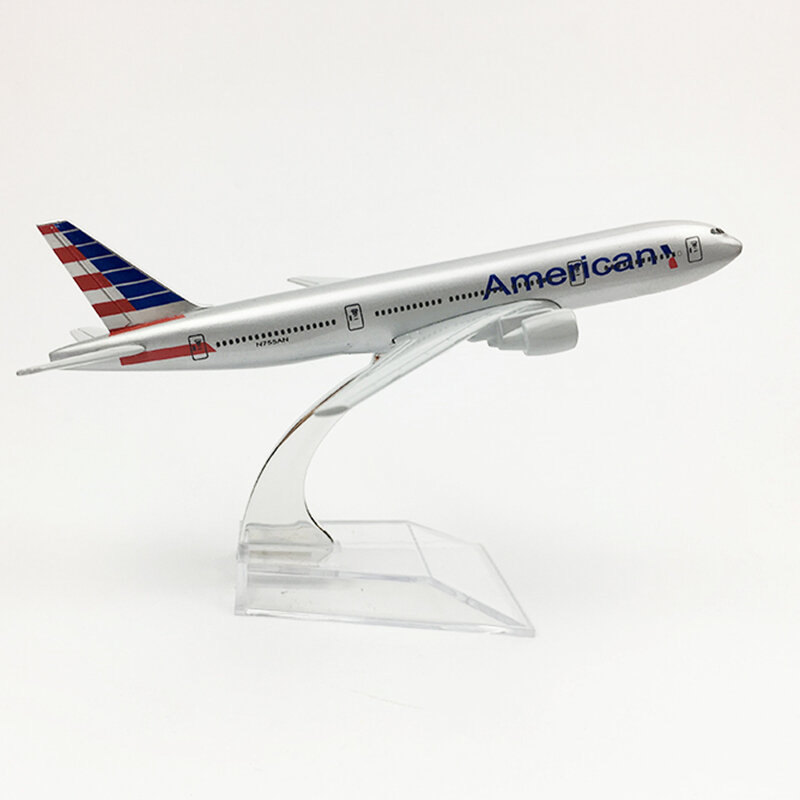 Modelo de avión de 16CM de American Airlines B777 Boeing, Avión de Metal fundido a presión, modelo de avión de juguete coleccionable