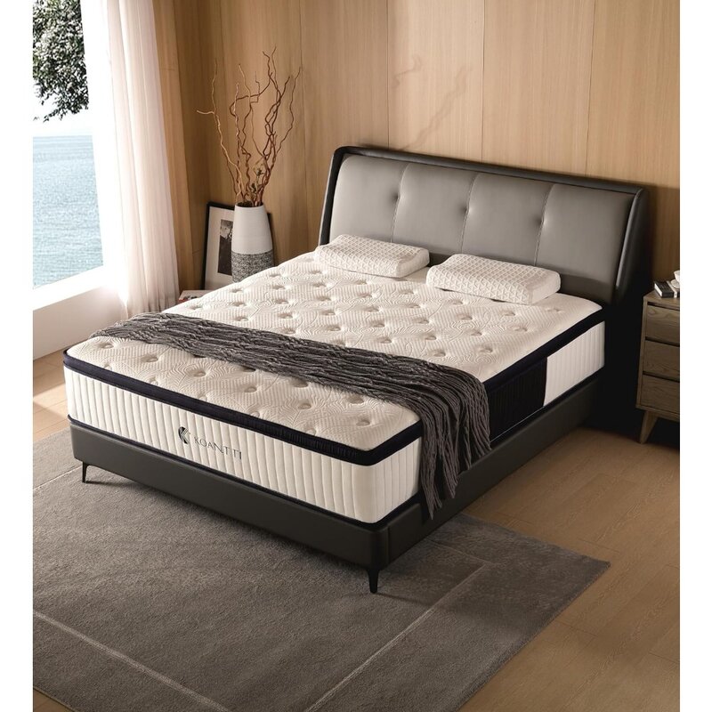 Full Size Mattresses,10 Inch Hybrid Full Mattress with Memory Foam&Individual Pocket Spring for Edge Support,,Medium Firm White