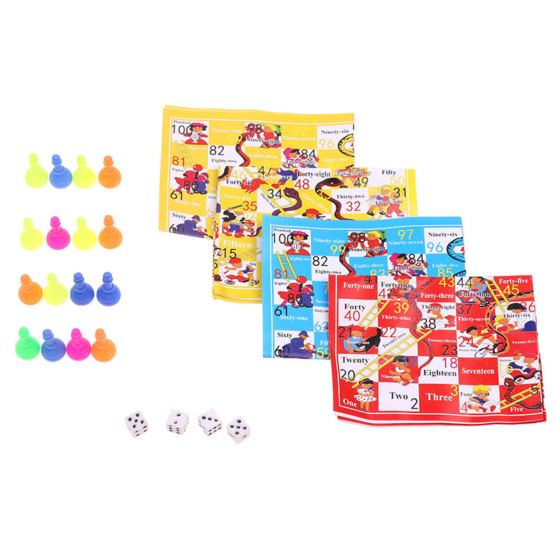 2Set Snake Ladder Educational Kids giocattoli per bambini dama da tavolo portatile scacchi che volano scacchiera gioco da tavolo per famiglie