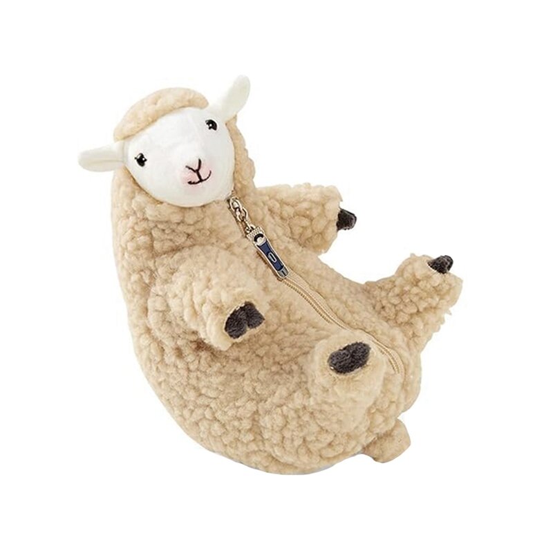 Peluches de oveja afeitada, Animal de peluche de cordero divertido, lindo peluche, compañero de mascota durmiendo, los mejores regalos de cumpleaños para niñas, niños, adolescentes, duradero