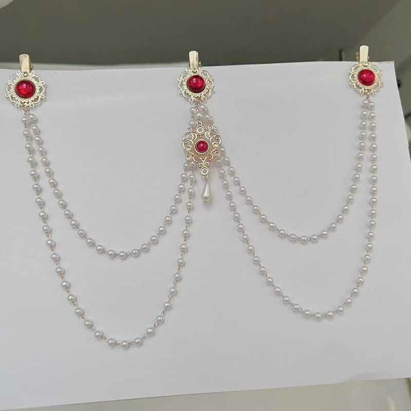 Long Tassel Pearl Waist Chain Women Original Tang Dynasty Chinese Retro Hanfu Accessories Antique Pearl Long Tassel Waist Chain