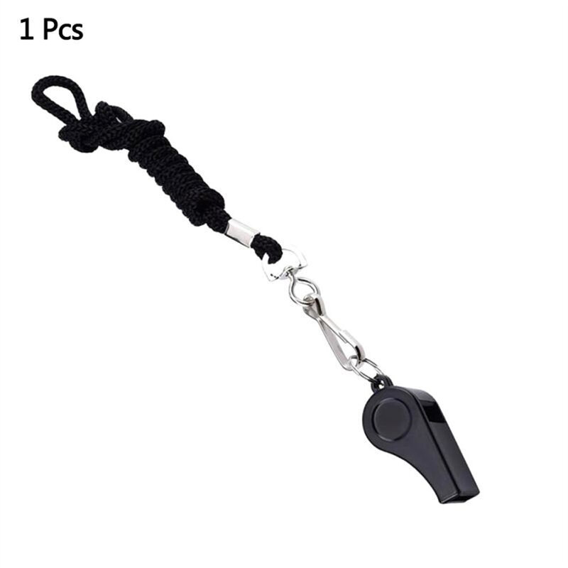 1/2/4PCS Professional Whistle Black ABS Outdoor Sports Camping Hiking Referee Game Training  Survival Whistle  With Lanyard