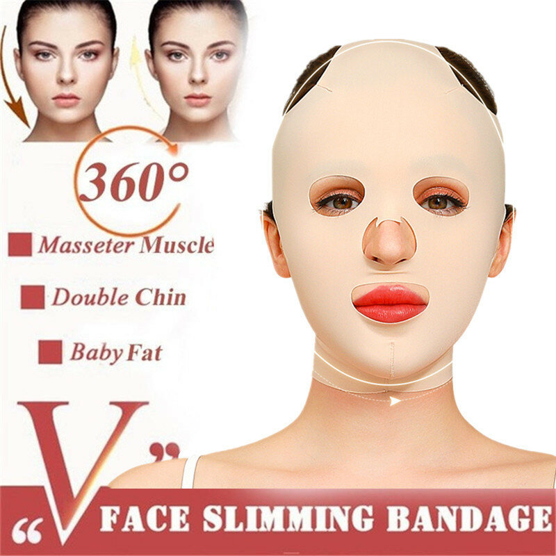 2Styles Face Slimming Bandage Relaxation Lift Belt Reduce Double Chin Massage Shape V Face Reusable Thining Facial Sleeping Mask