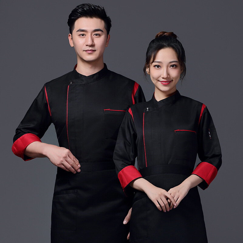 Комбинезон шеф-повара, одежда с длинным рукавом для осени и зимы, униформа шеф-повара, ресторана в китайском западном стиле, для гостиниц