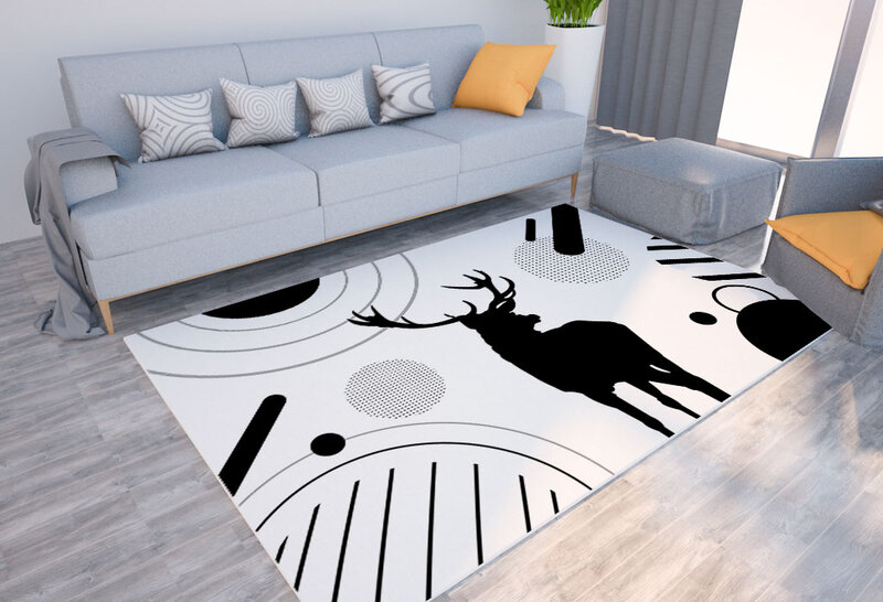 Nowoczesny abstrakcyjny dywan z geometrycznym nadrukiem artystyczna dekoracja domu sofa do salonu mata podłogowa sypialnia pokój miękkie duże powierzchnia dywan