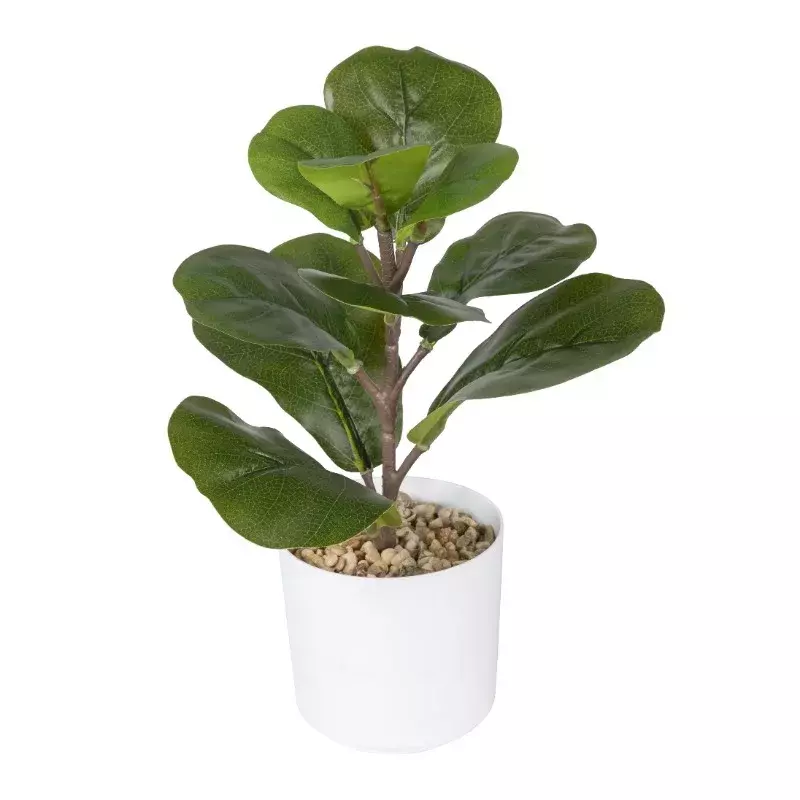 12-дюймовый х 4-дюймовый искусственный листьевой растительный Фидель в белом горшке, зеленый, для использования в помещении, от mainstay