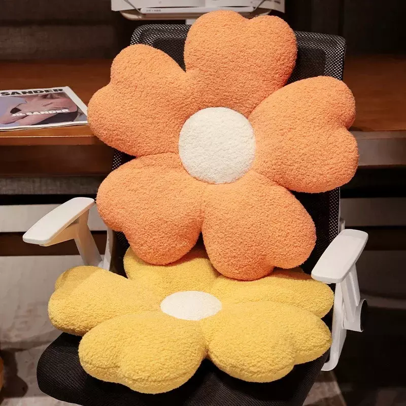 50cm Colorful Five Petal Flower Plush Pillow Soft Cartoon Stuffed Plant Plushie Doll Toys Sofa Chair Cushion for Kids Girls Gift