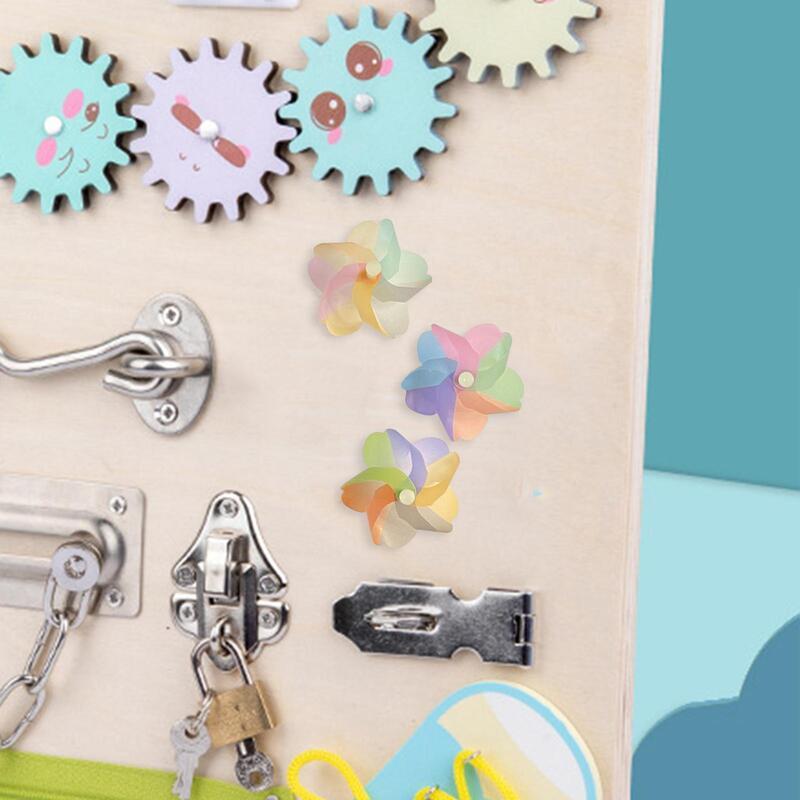 3 Pieces Montessori Busy Board Magnetic Windmill Learning Activities DIY Accessories Motor Skill Sensory Toy for Travel Toy