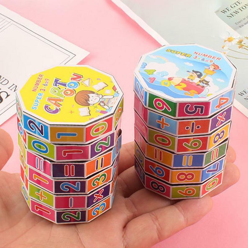 Math Magic Cube Counting Puzzle Toys Cylindrical Mathematics Numbers Puzzles Game For Children Kids Learning Educational Toys