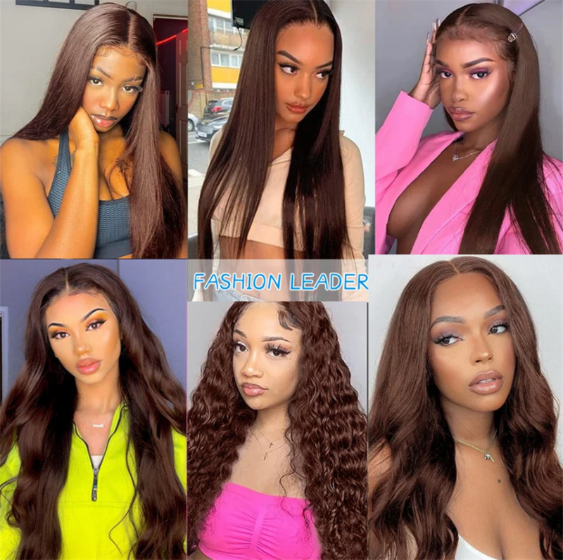 #4 Brown Colored Straight Human Hair Bundles Brazilian Human Hair Weave Extensions For Black Women 1 / 3 / 4 Bundles Wholesale