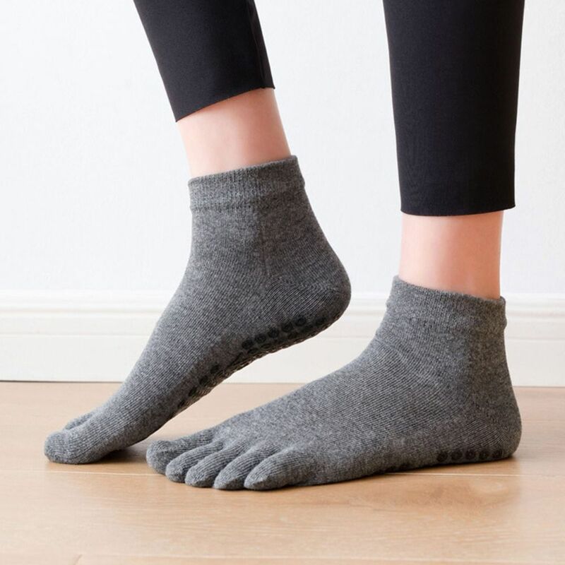 Herbst warm verdicken Harajuku Unisex Baumwolle Fünf-Finger-Socken rutsch feste Frauen Strumpfwaren Sport Fitness-Socken